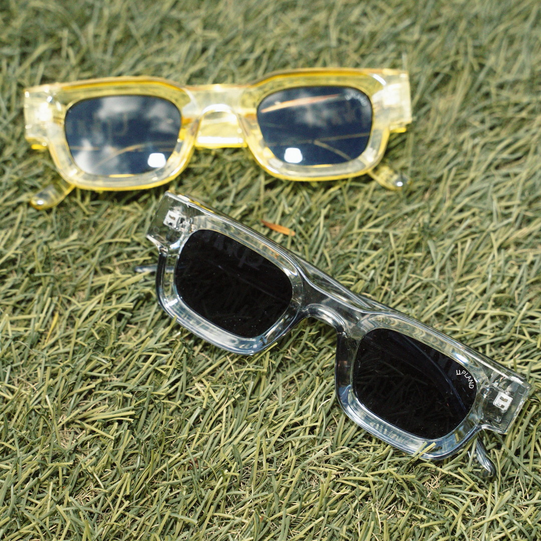 Yellow Translucent Retro Glasses