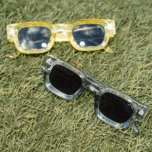 Grey Translucent Retro Glasses
